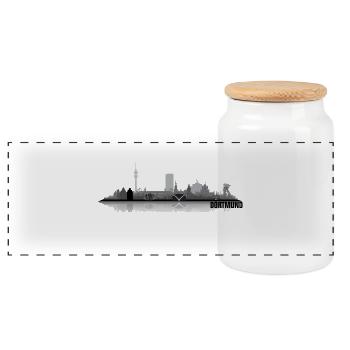Dortmund 01 - Boîte à biscuits avec couvercle en bois - blanc - Devant
