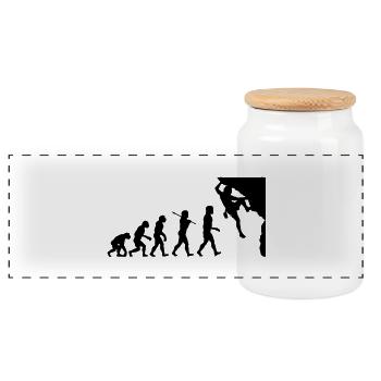 Rock Climbing Evolution - Panorama Keksdose mit Holzdeckel - Weiß - Vorne
