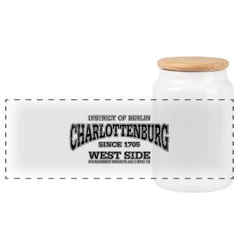 Charlottenburg Berlin West Side (à l'ancienne de - Boîte à biscuits avec couvercle en bois - blanc - Devant