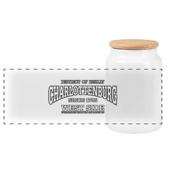 Charlottenburg Berlin West Side (blanc) - Boîte à biscuits avec couvercle en bois - blanc - Devant