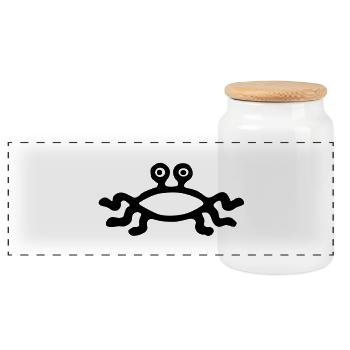 Flying Spaghetti Monster - Panorama Keksdose mit Holzdeckel - Weiß - Vorne