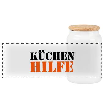 Cuisinier - Boîte à biscuits avec couvercle en bois - blanc - Devant