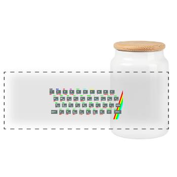 ZX81 (Zed-Ex) Spectrum Keyboard - Panorama Keksdose mit Holzdeckel - Weiß - Vorne