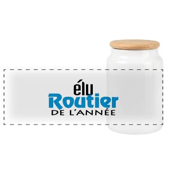 Road of the year (2c, 1c) - Panoramic Cookie Jar with Wooden Lid - white - Front