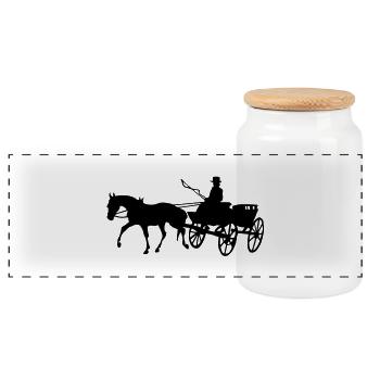 Carriole - Boîte à biscuits avec couvercle en bois - blanc - Devant