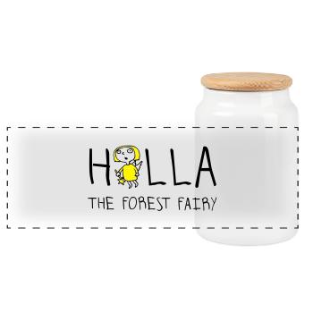 holla_the_forest_fairy_052012a_2c - Panorama Keksdose mit Holzdeckel - Weiß - Vorne