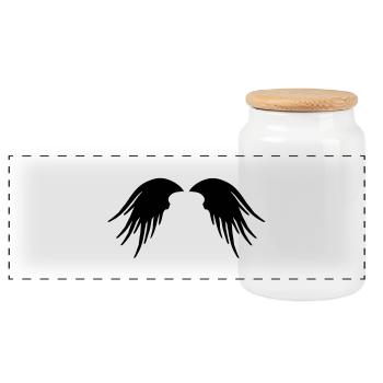 wings_fantasy_art - Boîte à biscuits avec couvercle en bois - blanc - Devant