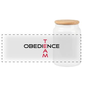 obedienceteam3 - Panorama Keksdose mit Holzdeckel - Weiß - Vorne