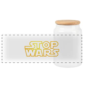 arrêter les guerres starlight contour - Boîte à biscuits avec couvercle en bois - blanc - Devant