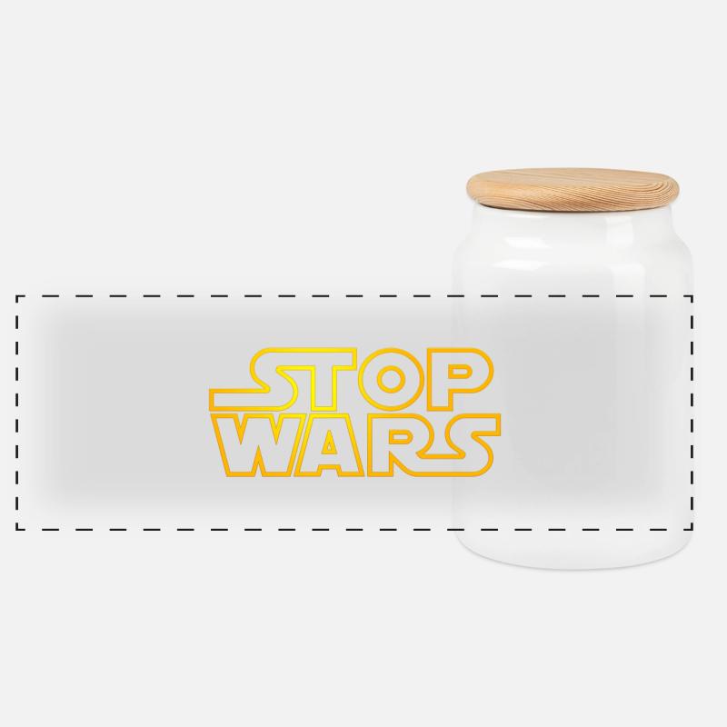 stop wars starlight outline - Panorama Keksdose mit Holzdeckel - Weiß