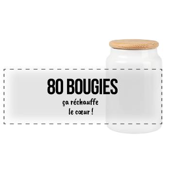 80 ans 03 - Boîte à biscuits avec couvercle en bois - blanc - Devant