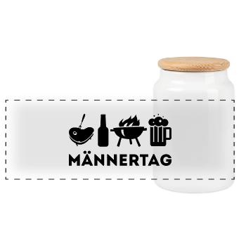 MÄNNERTAG HIMMELFAHRT KUMPELSHIRT - Panorama Keksdose mit Holzdeckel - Weiß - Vorne