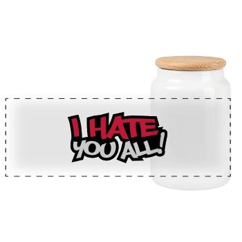 I Hate You All - Boîte à biscuits avec couvercle en bois - blanc - Devant