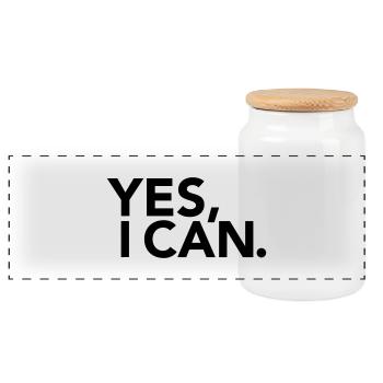 Yes, I Can - Panorama Keksdose mit Holzdeckel - Weiß - Vorne