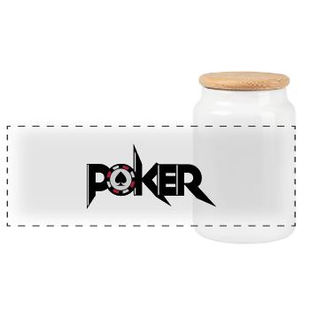 pokers - Panoramic Cookie Jar with Wooden Lid - white - Front