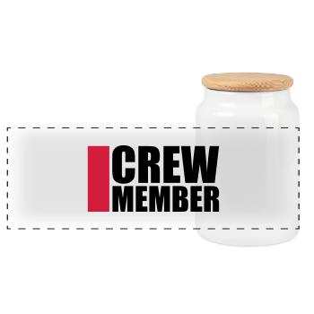 Cool Crew Member Logo-Design - Boîte à biscuits avec couvercle en bois - blanc - Devant