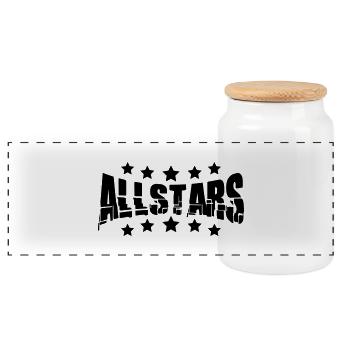 Conception Allstars - Boîte à biscuits avec couvercle en bois - blanc - Devant