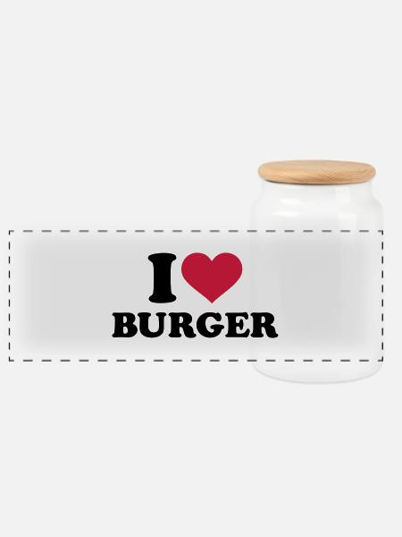 Burger - Panorama Keksdose mit Holzdeckel - Weiß