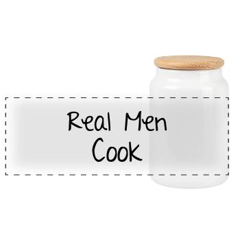 Men Cook - Panorama Keksdose mit Holzdeckel - Weiß - Vorne