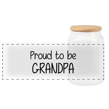 Proud to be Grandpa - Panorama Keksdose mit Holzdeckel - Weiß - Vorne