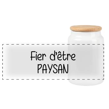 Fier d'être Paysan - Boîte à biscuits avec couvercle en bois - blanc - Devant