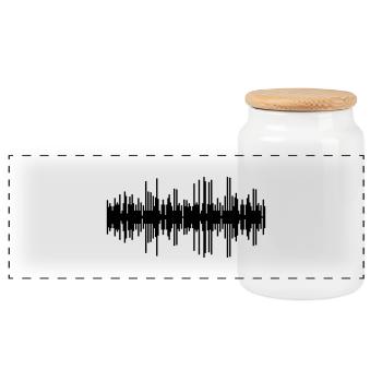 audioline_01 - Panorama Keksdose mit Holzdeckel - Weiß - Vorne