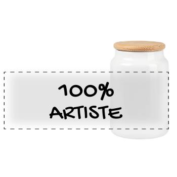 Artist / Art / Künstler / Artiste / Music / Kunst - Panoramic Cookie Jar with Wooden Lid - white - Front
