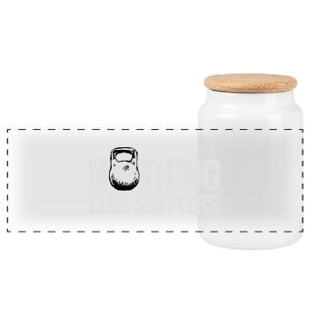 Nothing Else Matters - Panorama Keksdose mit Holzdeckel - Weiß - Vorne