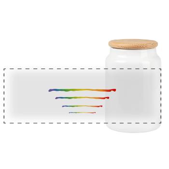 GAY Lesbian tolerance white - Panorama Keksdose mit Holzdeckel - Weiß - Vorne