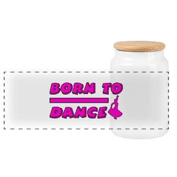 Dance - Panoramic Cookie Jar with Wooden Lid - white - Front