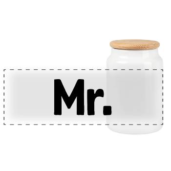 Mr. Matching Paar Verlobung Hochzeit Flitterwochen - Panorama Keksdose mit Holzdeckel - Weiß - Vorne