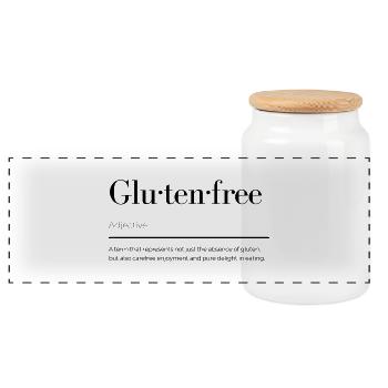 Definition glutenfree - Panorama Keksdose mit Holzdeckel - Weiß - Vorne