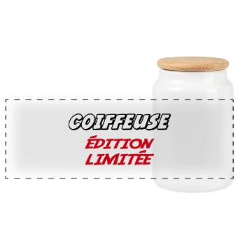 COIFFEUSE édition limitée - Boîte à biscuits avec couvercle en bois - blanc - Devant