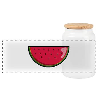 Melone Frucht - Panorama Keksdose mit Holzdeckel - Weiß - Vorne