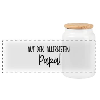 Papa Papa Père Fille Fils Fête des Pères Chemise Homme - Boîte à biscuits avec couvercle en bois - blanc - Devant