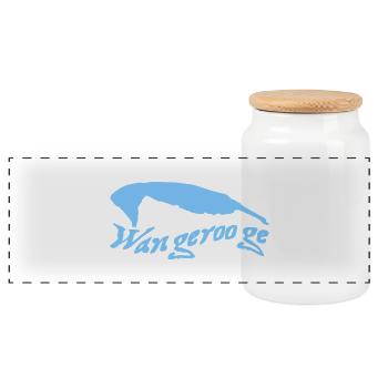 Wangerooge Tattoo - Panoramic Cookie Jar with Wooden Lid - white - Front