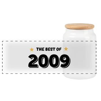 Best of 2009 - Panoramic Cookie Jar with Wooden Lid - white - Front