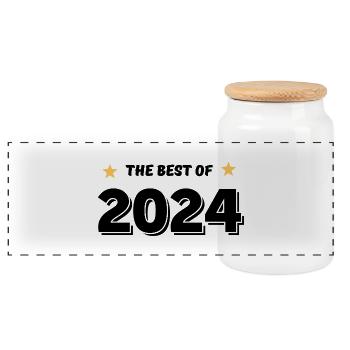 Best of 2024 - Panoramic Cookie Jar with Wooden Lid - white - Front
