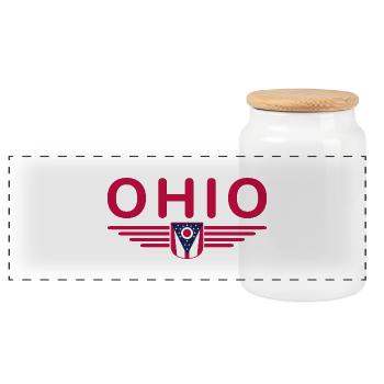 Ohio Fan T-Shirt – Must-Have for Fans - Panoramic Cookie Jar with Wooden Lid - white - Front