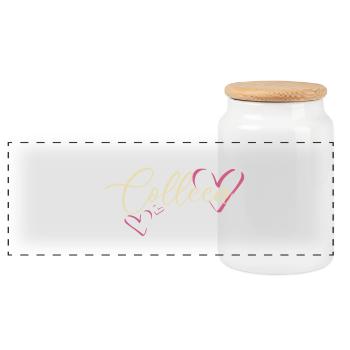 Colleen Nom Prénom Calligraphie Coeur - Boîte à biscuits avec couvercle en bois - blanc - Devant