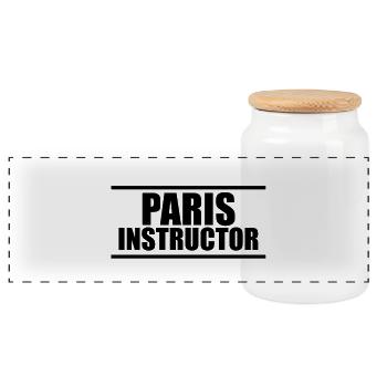 Paris Instructor - Panoramic Cookie Jar with Wooden Lid - white - Front