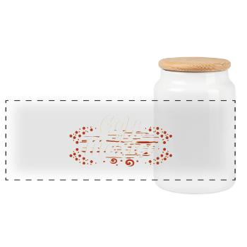 Gulf of Mexico Typography - Panoramic Cookie Jar with Wooden Lid - white - Front