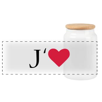 I Love - Panorama Keksdose mit Holzdeckel - Weiß - Vorne