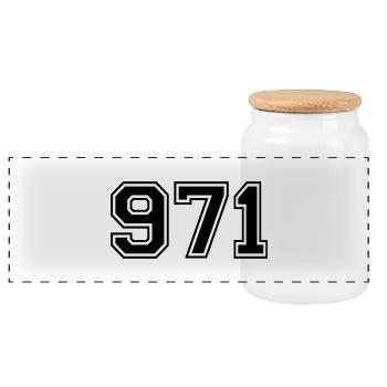 971 - Boîte à biscuits avec couvercle en bois - blanc - Devant