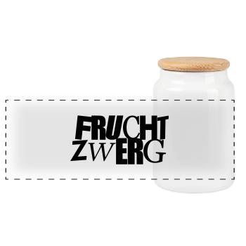Fruchtzwerg - Panorama Keksdose mit Holzdeckel - Weiß - Vorne