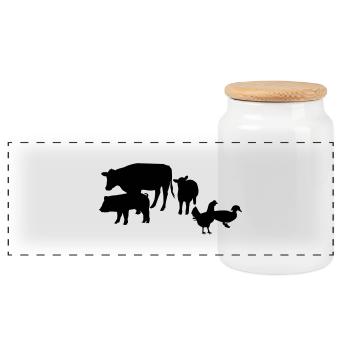La ferme des animaux - Boîte à biscuits avec couvercle en bois - blanc - Devant