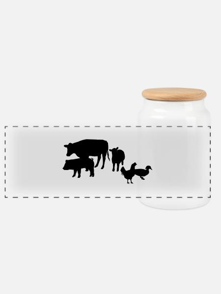 Animalfarm - Panorama Keksdose mit Holzdeckel - Weiß
