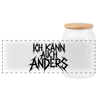 ich kann auch anders metal art - Panorama Keksdose mit Holzdeckel - Weiß - Vorne