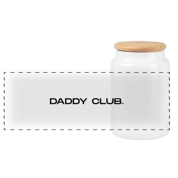 Daddy Club - Father's Day - Panoramic Cookie Jar with Wooden Lid - white - Front