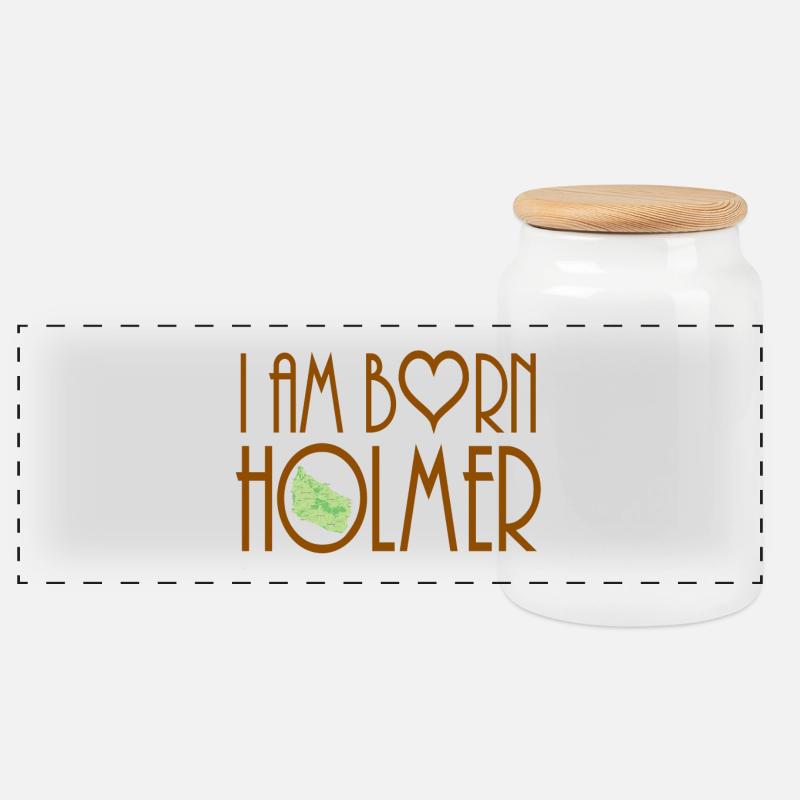 je suis Bornholm - Boîte à biscuits avec couvercle en bois - blanc